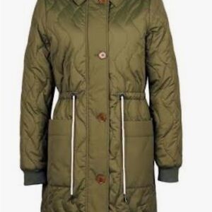 Barbour Women's Green Quilted Puffer Jacket size 14 XL
